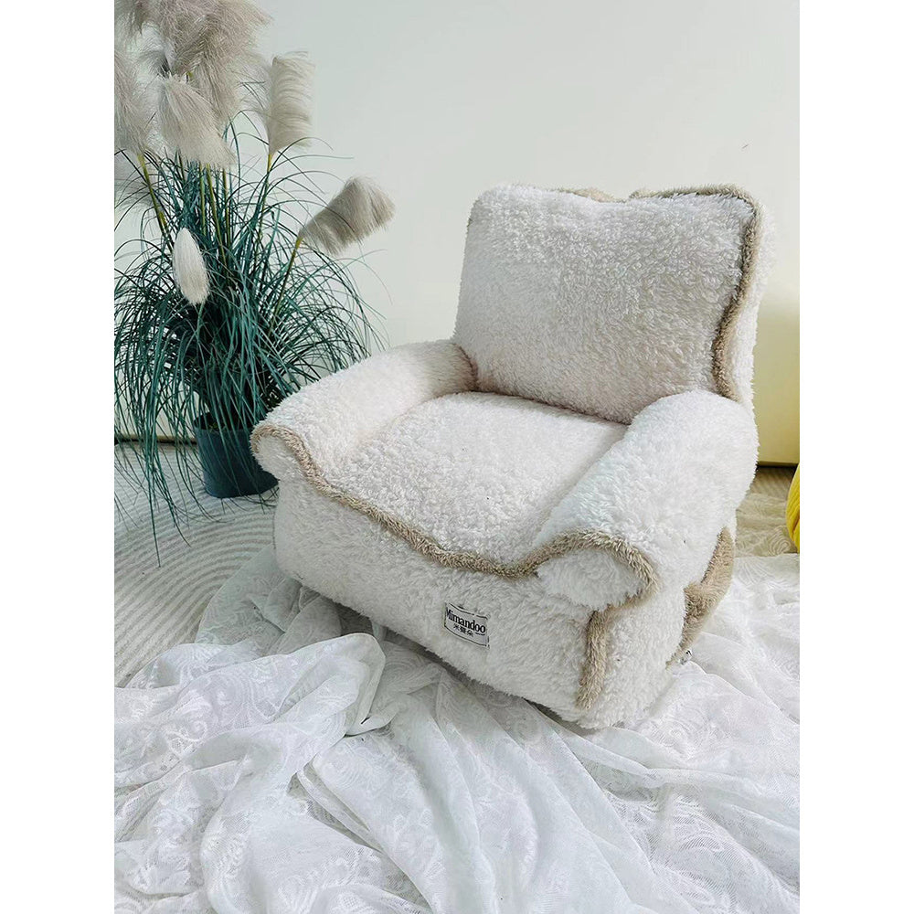 1pc Cute Lace Pet Sofa Bed Washable Cat Bed Suitable for Small Dogs and Cats Non Slip Bottom Dog Bed Fluffy Cat Sofa