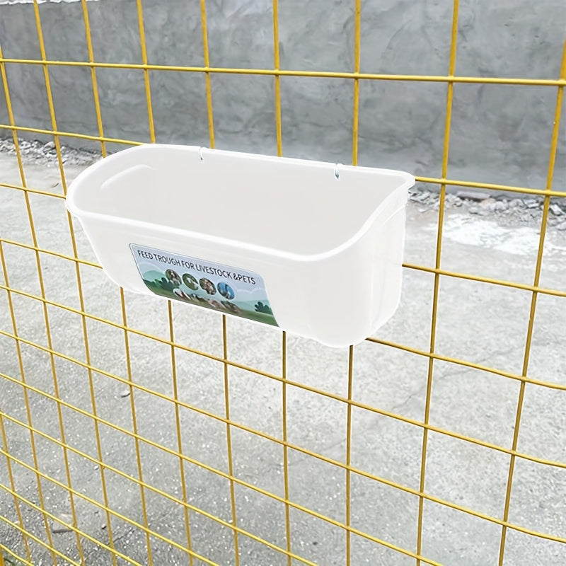 Extra Large Goat Feeder with Clip Hanging Chicken Feeder Livestock and Poultry Feeding Trough Bucket for Goats Sheep Ducks Geese Piglets Horses Deer 12.91 Inch by 7.1 Inch by 7.1 Inch