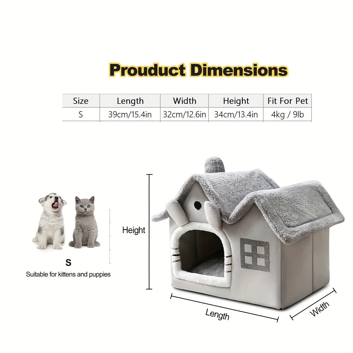 Luxury Double Roof Indoor Dog House Cat Nest Removable Washable Pet Bed All Seasons Pet Tent