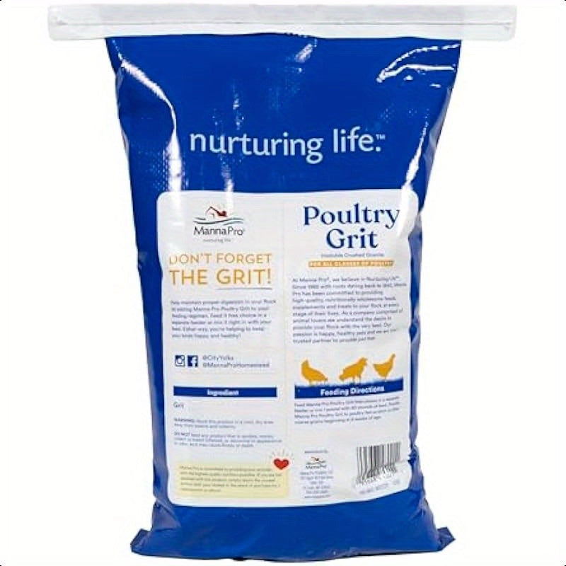 Manna Pro 25 Pound Chicken Grit Insoluble Crushed Granite Poultry Grit for Healthy Digestion All Classes of Poultry Chickens Ducks Turkeys Non Abrasive No Preservatives 25 Pound Bag for Backyard Flocks and Small Scale Poultry