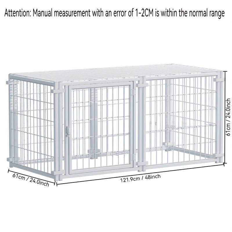 Sturdy 48 Inch X 24 Inch Indoor Pet Enclosure with Escape Proof Top Ideal for Cats Rabbits Small and Medium Dogs White