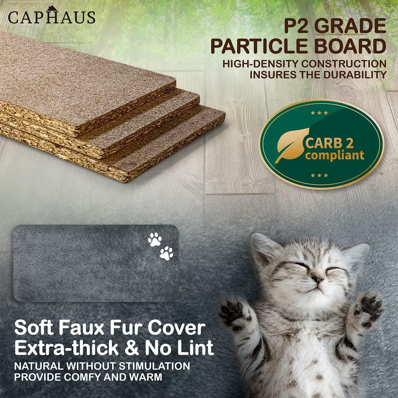 Caphaus Tall Cat Tree for Indoor Cats Modern Cute 70 Inch Climbing Play Tower with Top Perch for Large Kittens Multi Level Cat Activity Tree with Scratching Posts Hammock Cat Cave Condo