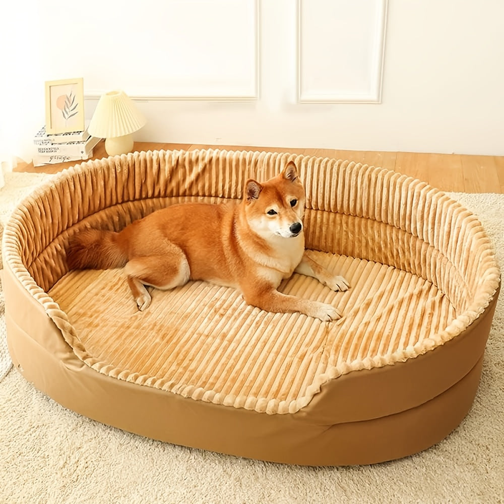 Cozy Plush Dog Bed and Cat Sofa Fluffy Washable Non Slip Round Basket for All Seasons Deep Sleep Three Dimensional Nesting Ideal for Small to Large Breeds Pet Relaxation Bed