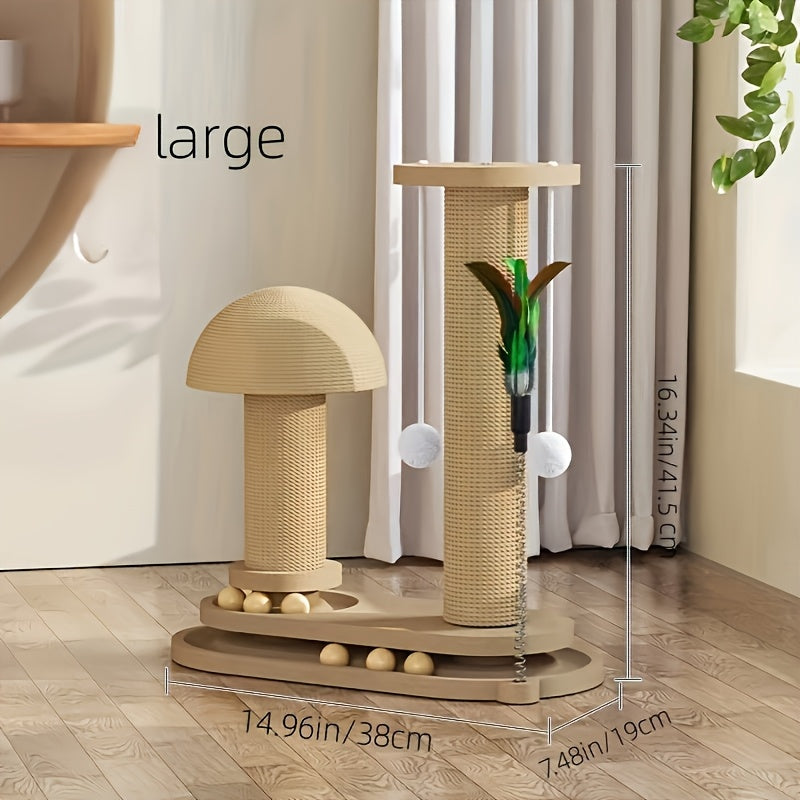 Solid Wood Cat Climbing Frame Vertical Sisal Scratching Column Wear Resistant Self Entertaining Integrated Cat Claw Board Toy