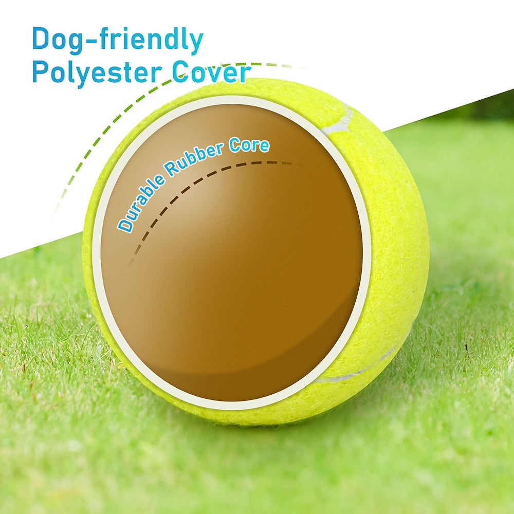 PrimePets Tennis Balls for Dogs 2.5 Inch 12 Pack Squeaky Toy