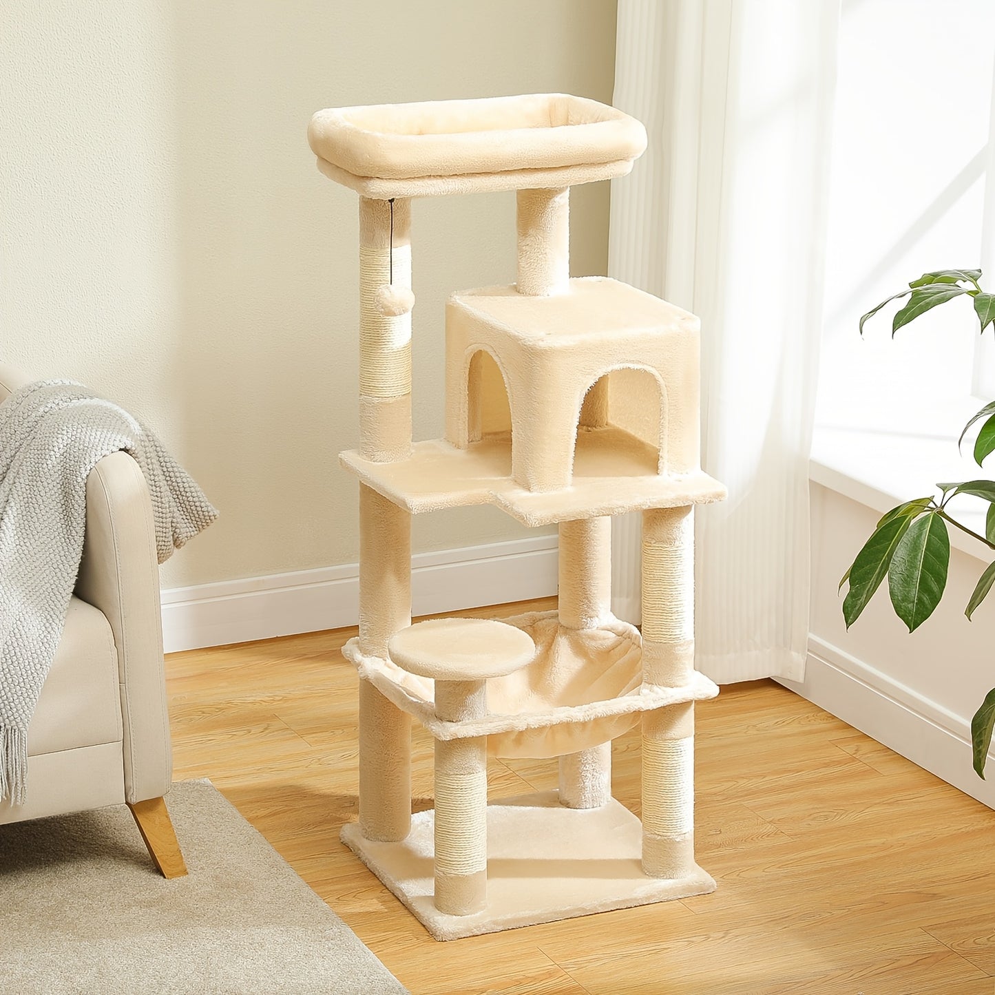 Tall Cat Tree 70.9 Inch Multi Level Activity Center For Indoor Cats With Metal Frame Large Hammock Dual Condo Houses And Scratching Posts