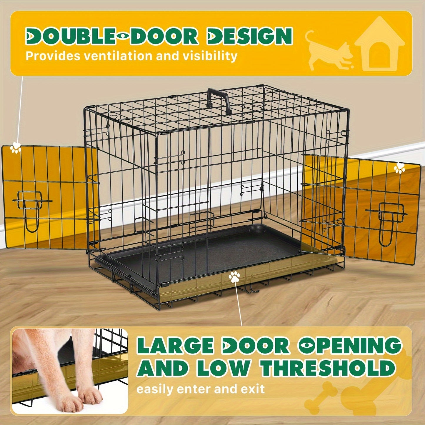 SMUG Medium Dog Crate with Divider Panel for Travel
