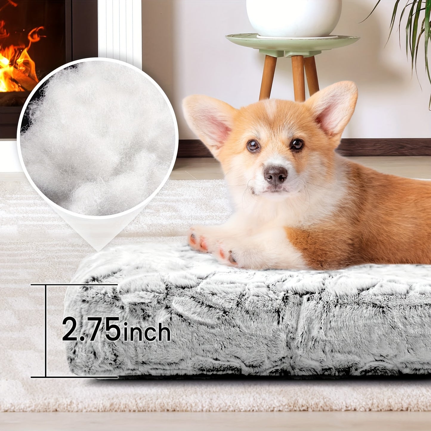 blunique® Dog Bed for Medium and Large Dogs, Grey Mat