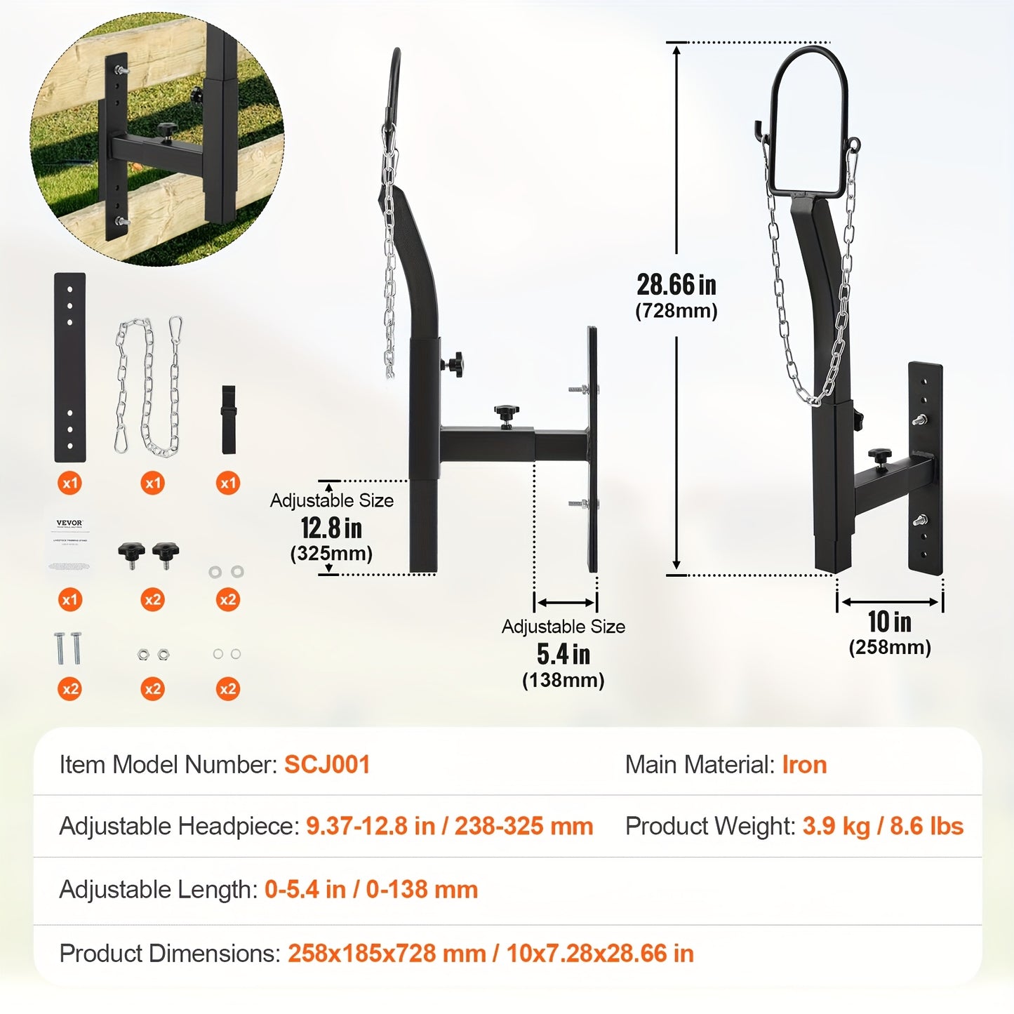 Happybuy Livestock Trimming Stand Goat and Sheep Stand with Adjustable Height and Width Metal with Nose Loop and Headpiece Ideal for Milking and Shearing Black