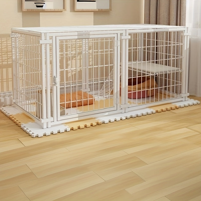 Sturdy 48 Inch X 24 Inch Indoor Pet Enclosure with Escape Proof Top Ideal for Cats Rabbits Small and Medium Dogs White