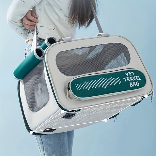 Foldable Portable Pet Carrier Backpack for Cats Under 22 Pounds and Dogs Under 16.5 Pounds
