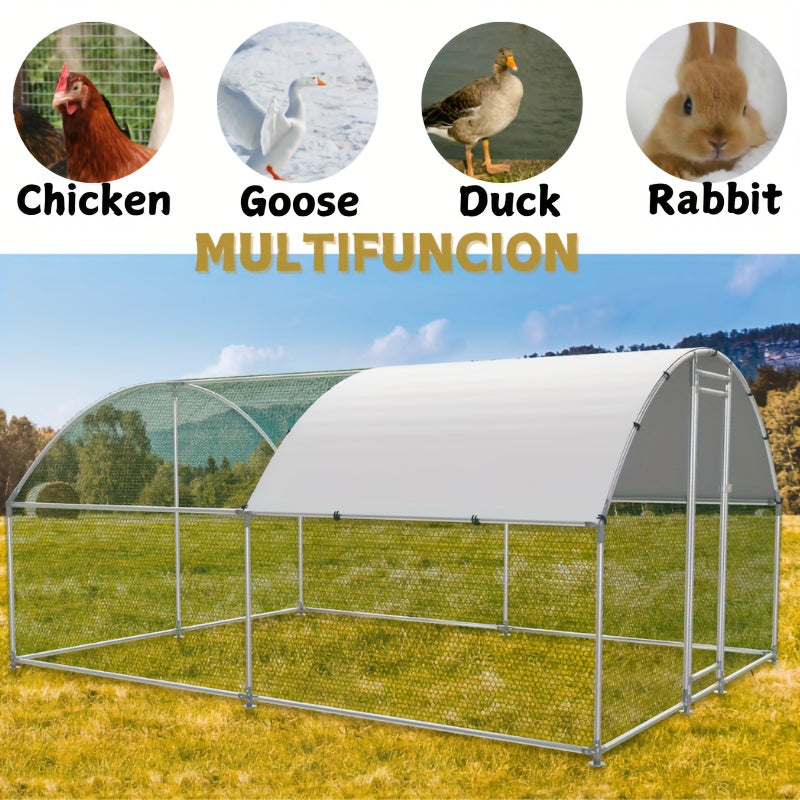 Large Dome Metal Chicken Coop with Shed, 10x19 Run