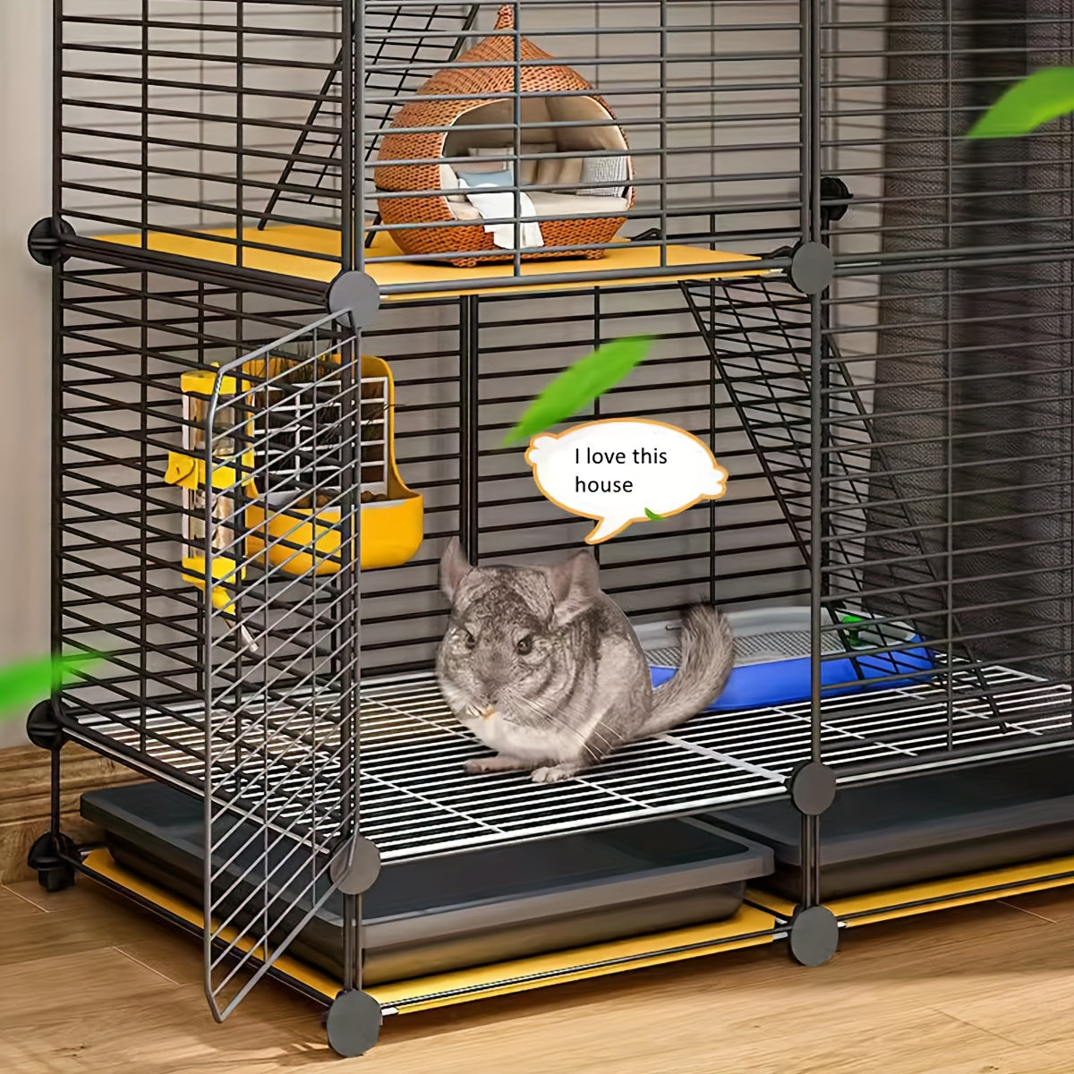 Lemolego 61-Inch Extra Large Wrought Iron Small Animal Cage