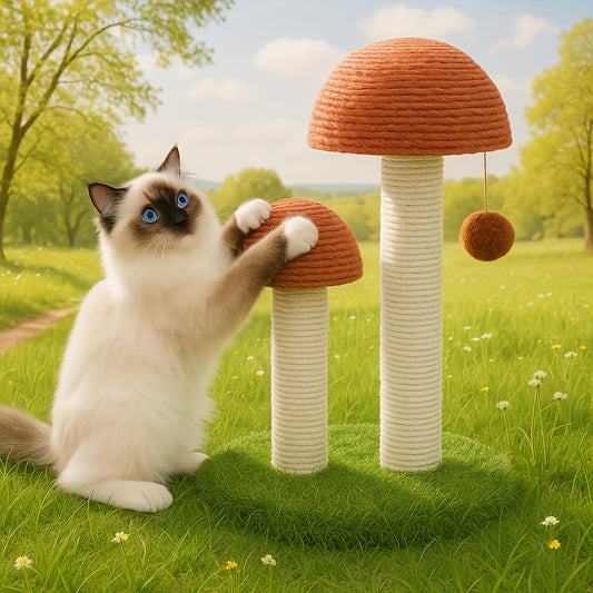 18.9 Inch Cat Scratching Post For Indoor Mushroom Scratcher