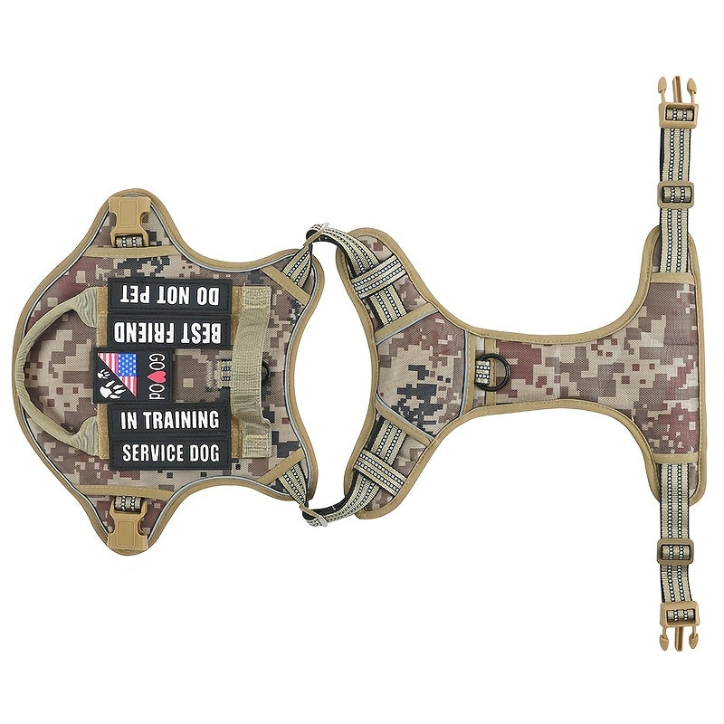 Tactical Dog Harness For Small Medium Large Dogs Heavy Duty No Pull Harness With Handle Adjustable Reflective Vest