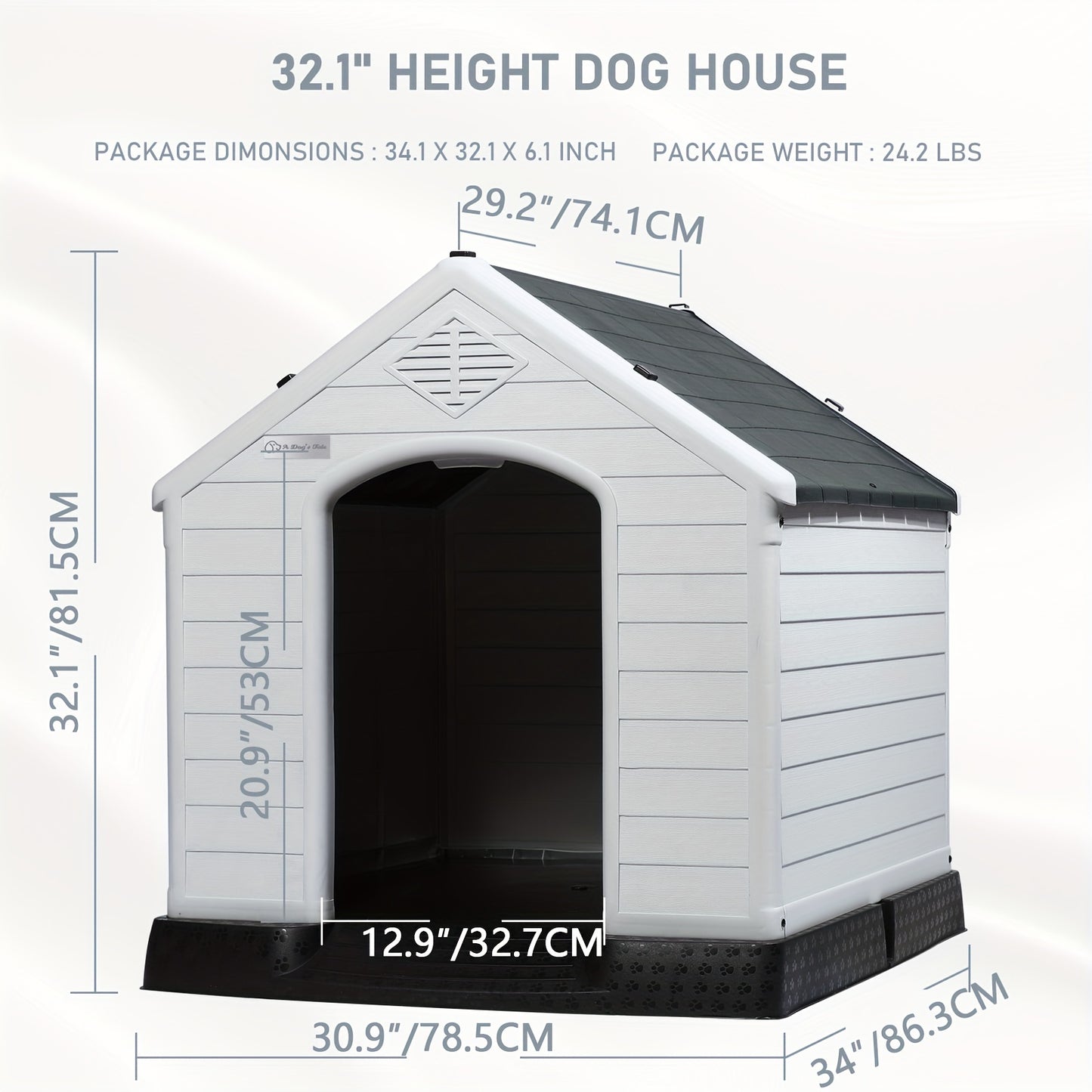 Durable Waterproof Plastic Dog House For Small To Large Dogs