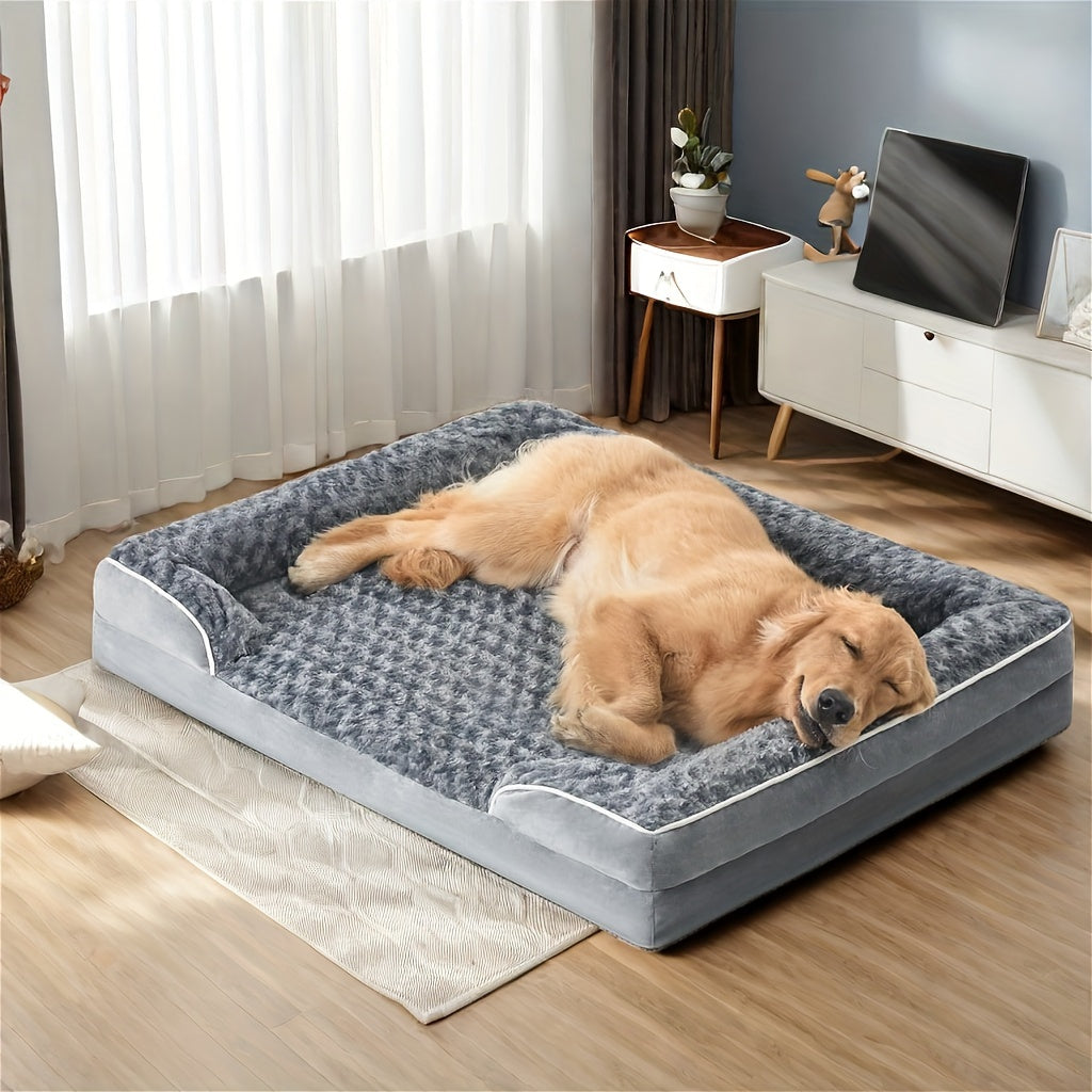 XL Orthopedic Dog Bed for Extra Large Dogs - High Quality Sofa Style Pet Sleeper with Washable Removable Cover and Non Slip Memory Foam