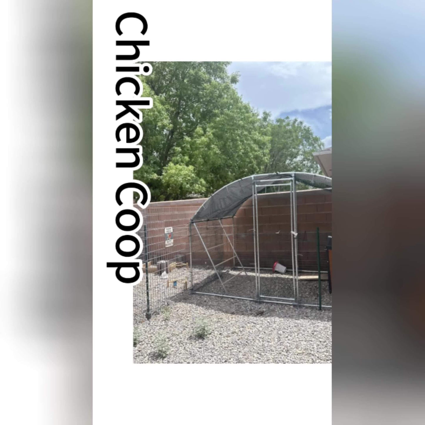Large Dome Metal Chicken Coop with Shed, 10x19 Run