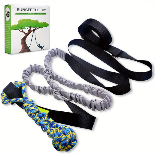 Loobani Outdoor Bungee Tug Toy for Dogs All Breeds Interactive Exercise Play Cord and Tether with Chew Rope