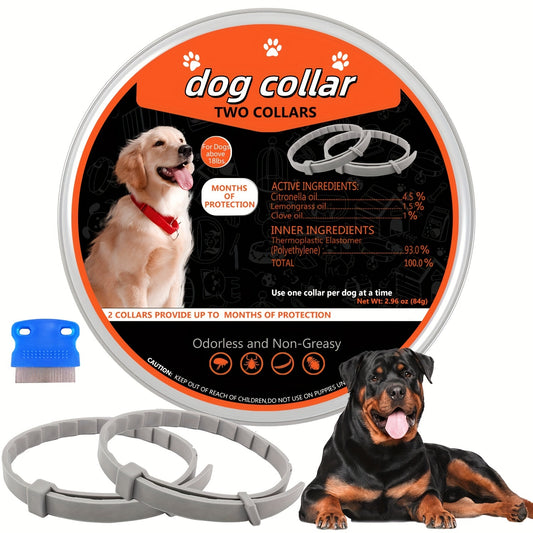 Veterinarian Recommended Dog Collar with Built-in Plant Essence Formula Waterproof Adjustable Length Lasts 12 Months