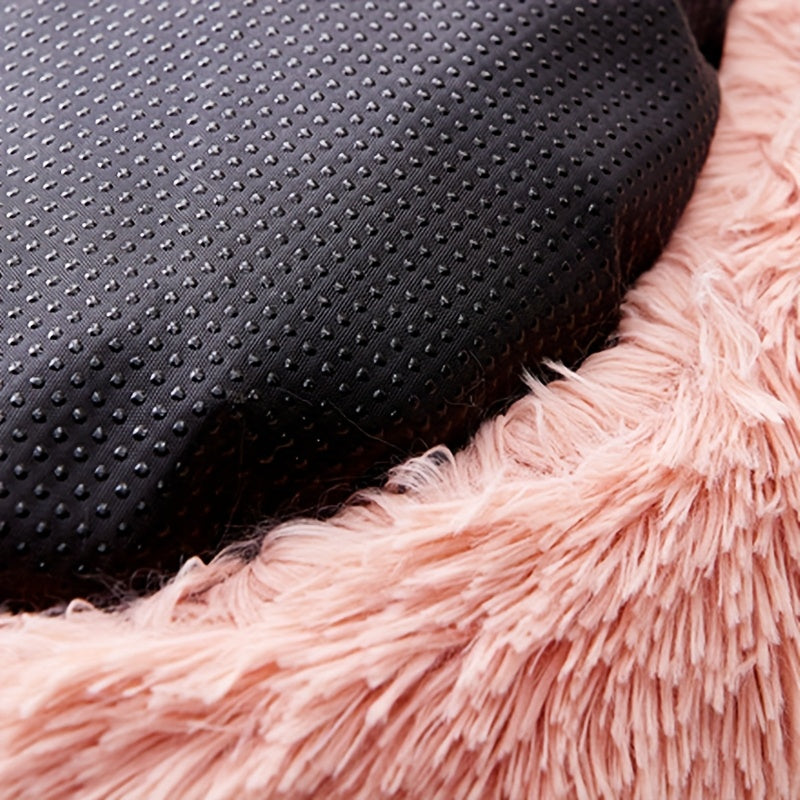 Cat Bed Cave Round Plush Fluffy Hooded Cozy Indoor Beds for Cats and Small Dogs Soothing Anti Anxiety Doughnut Bed Christmas Gift