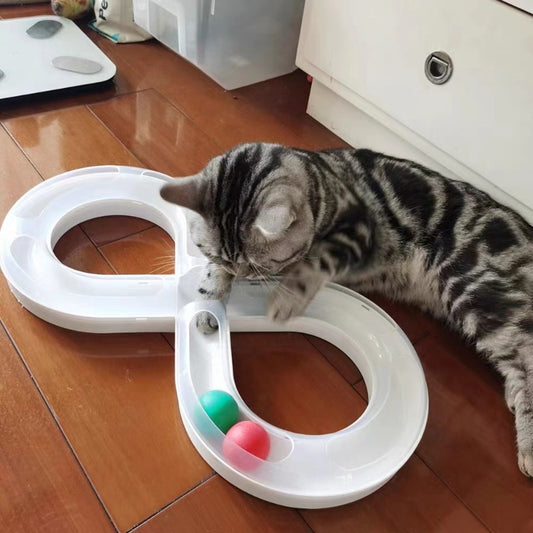 1 Piece Cat Toy Kitten Turntable Track Ball Toy Fun Interactive Entertainment