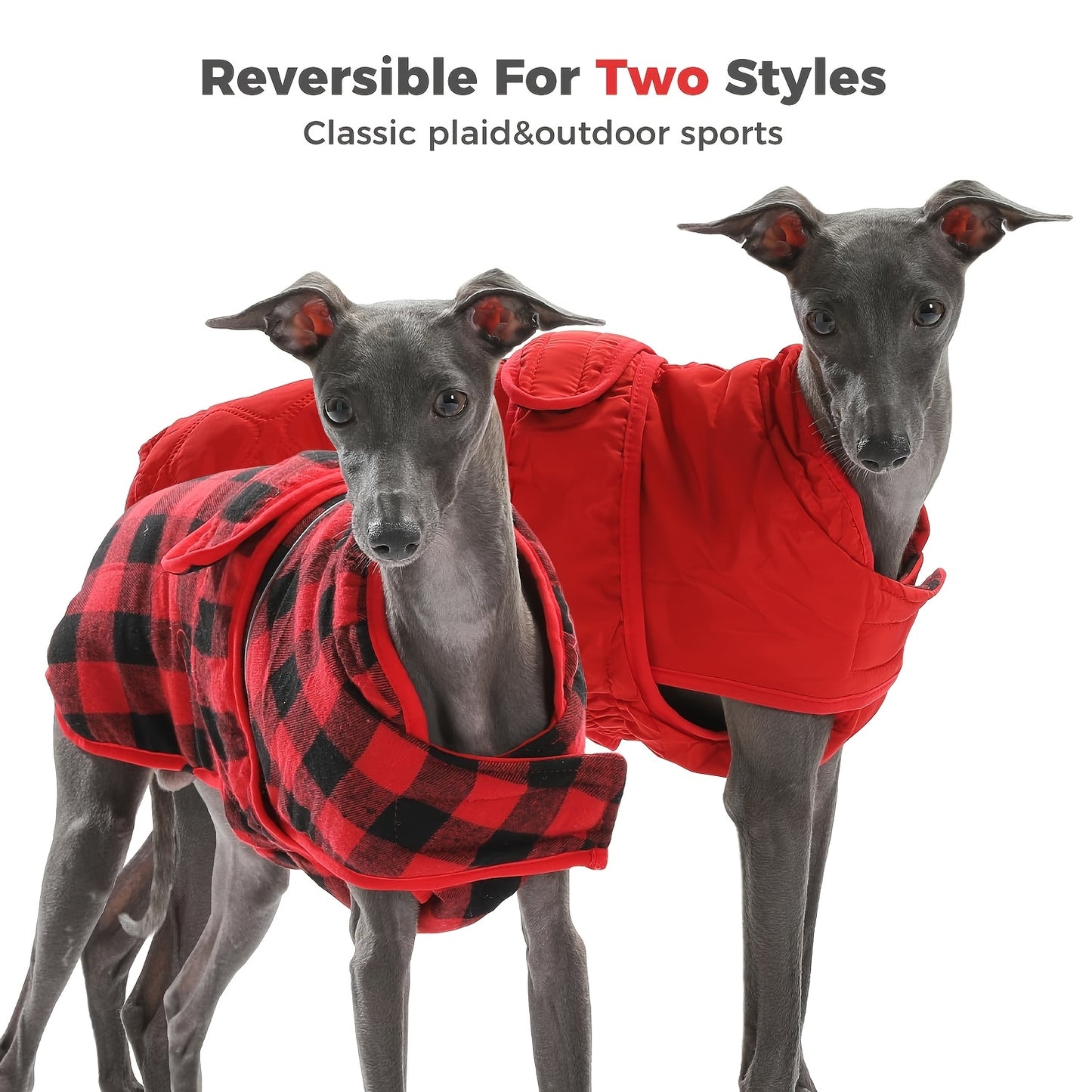 Reversible Dog Winter Coat - Waterproof Insulated Jacket