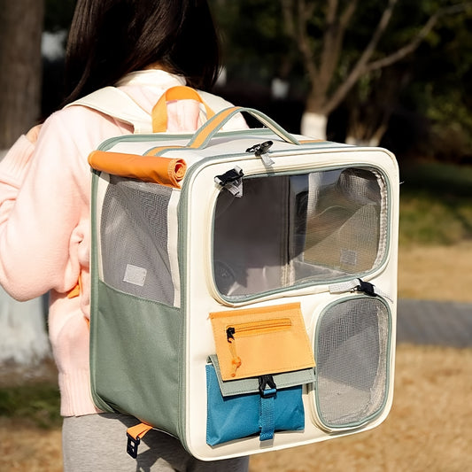 Spacious 45 Liter Pet Carrier for Cats and Dogs Under 27.56 Pounds Easy Travel Ventilated Design