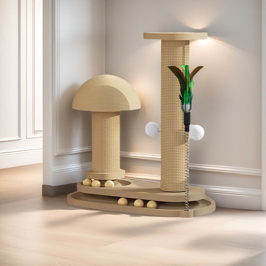Solid Wood Cat Climbing Frame Vertical Sisal Scratching Column Wear Resistant Self Entertaining Integrated Cat Claw Board Toy