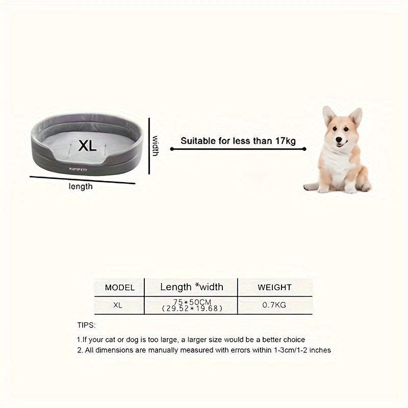 Spacious And Cozy Oval Pet Bed For Dogs With Memory Foam Filling All Seasons