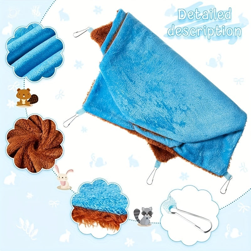 3pcs Cozy Plush Hanging Hammocks for Small Pets Triple Layer Design