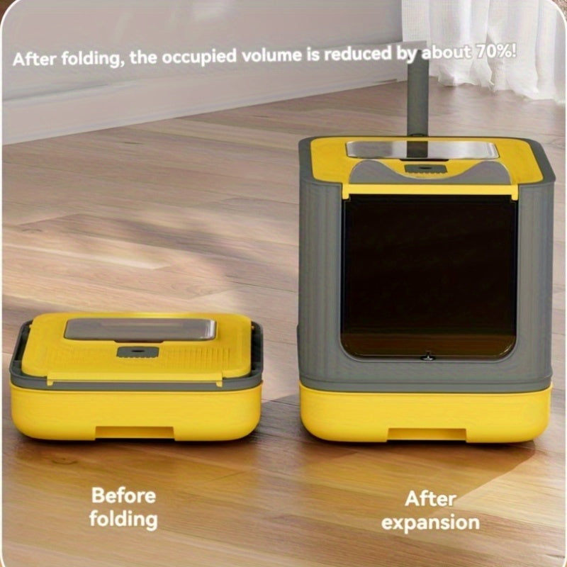 Large Capacity Cat Litter Box Odor Isolated Automatic Deodorization Drawer Style Splash Proof Cat Toilet Cleaning Supplies Includes Litter Shovel Deodorizer and Purifying Lamp Ideal Gift for Mom