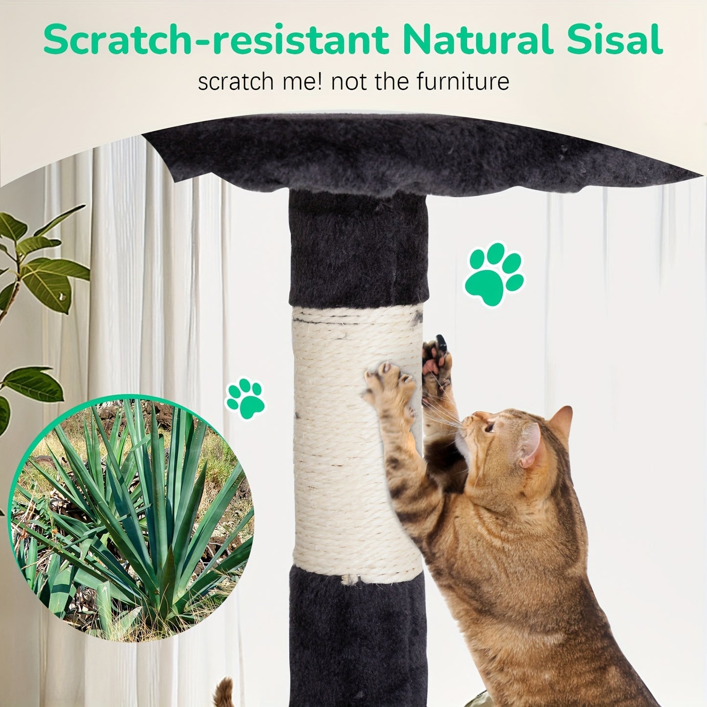 DOPINMIN 54 Inch Cat Tree Tower For Indoor Cats Multi Level Furniture Activity Center With Scratching Posts Stand House Condo Funny Toys Kittens Pet Play House Dark Gray