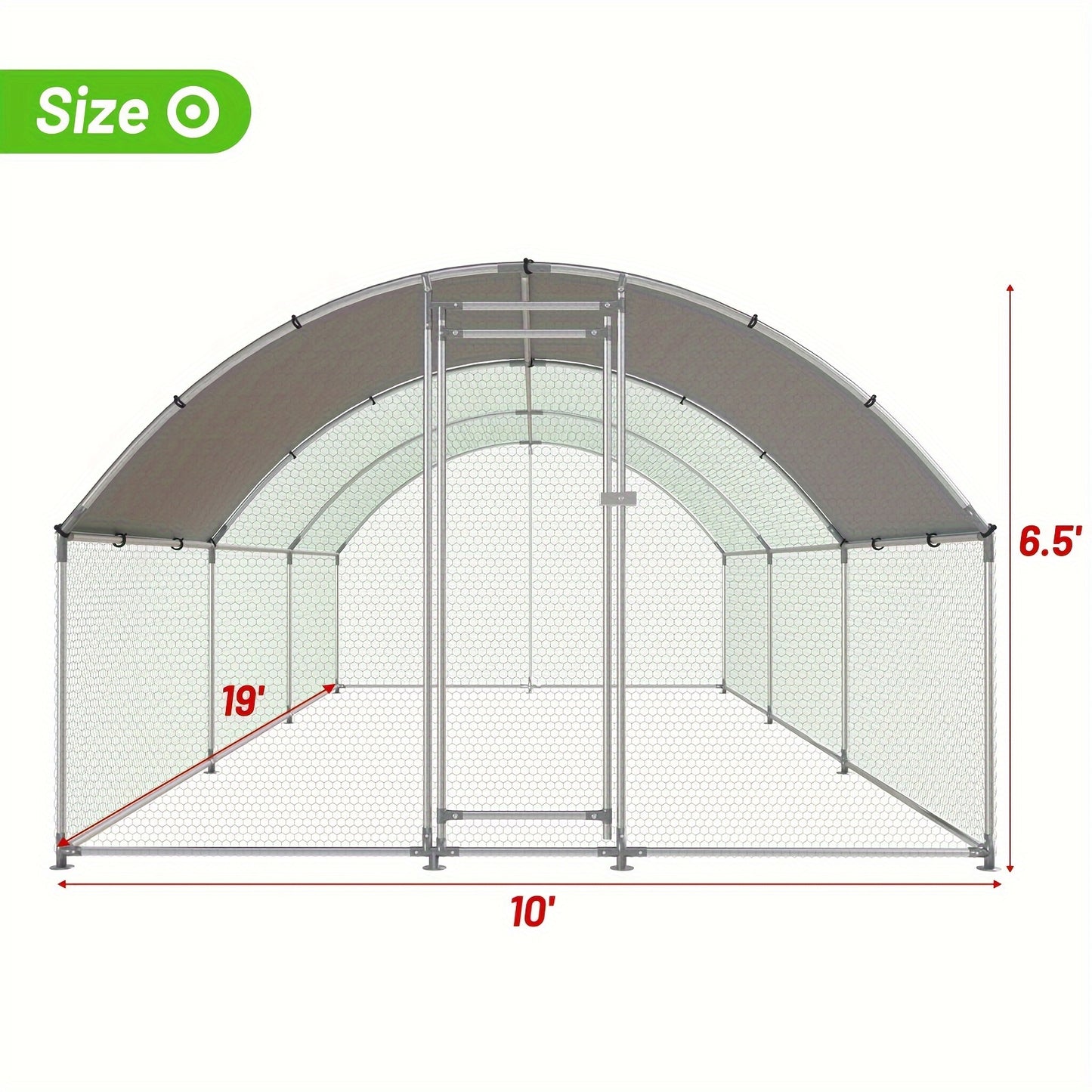 Large Metal Chicken Coop Walk-in Poultry Cage Dog Kennel