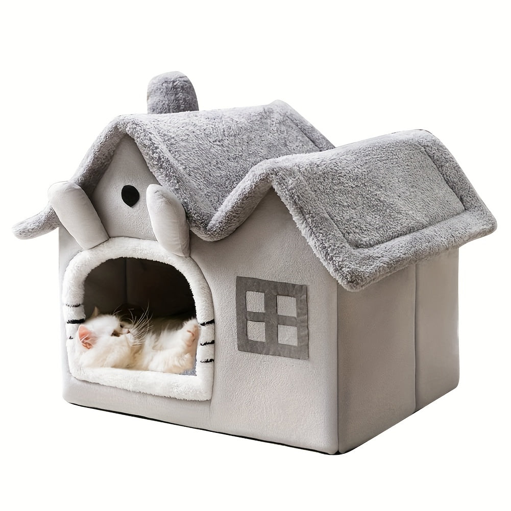 Luxury Double Roof Indoor Dog House Cat Nest Removable Washable Pet Bed All Seasons Pet Tent