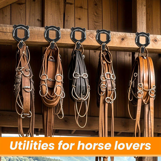 Maquita 6 Counts Horse Bridle Rack Bridle Bracket Bridle Hooks Horse Tack Storage Halter Hanger Metal Bridle Holder with Tubes and Screw for Horse Barn Supplies Black