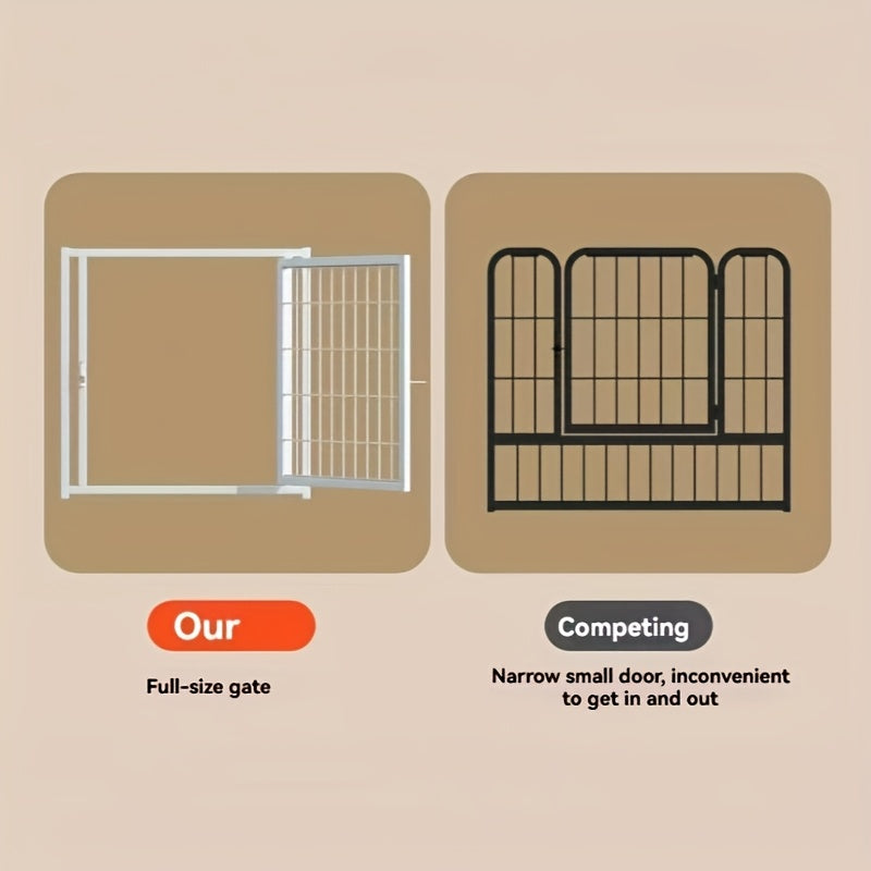 Sturdy 48 Inch X 24 Inch Indoor Pet Enclosure with Escape Proof Top Ideal for Cats Rabbits Small and Medium Dogs White