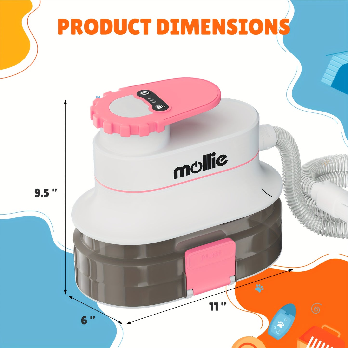 Dog Grooming Kit Vacuum and Blow Dryer Pet Grooming Vacuum with 6 Grooming Tools Trimmer and Guide Combs for Dog Cat and Other Animals