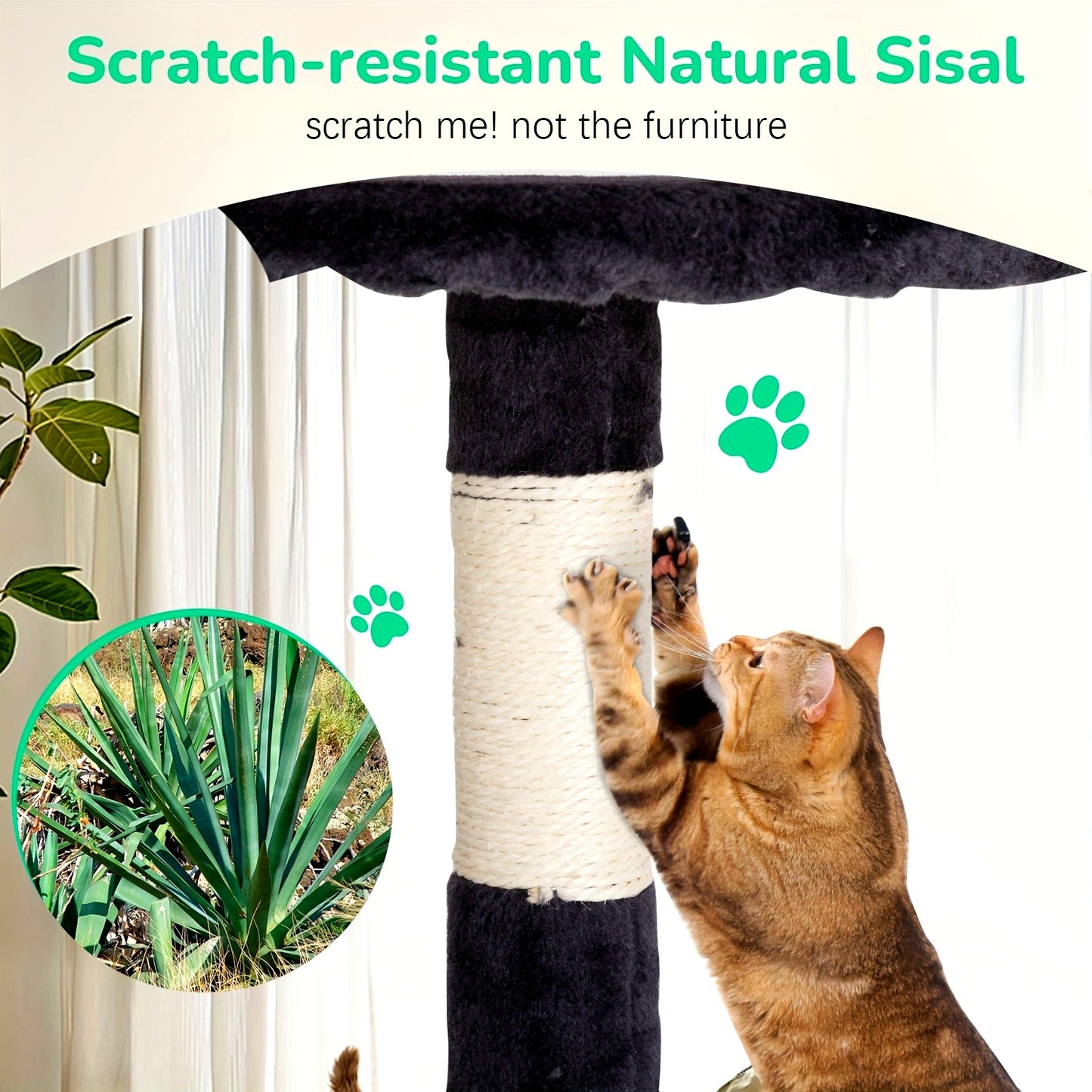DOPINMIN 54 Inch Cat Tree Tower For Indoor Cats Multi Level Furniture Activity Center With Scratching Posts Stand House Condo Funny Toys Kittens Pet Play House Dark Gray