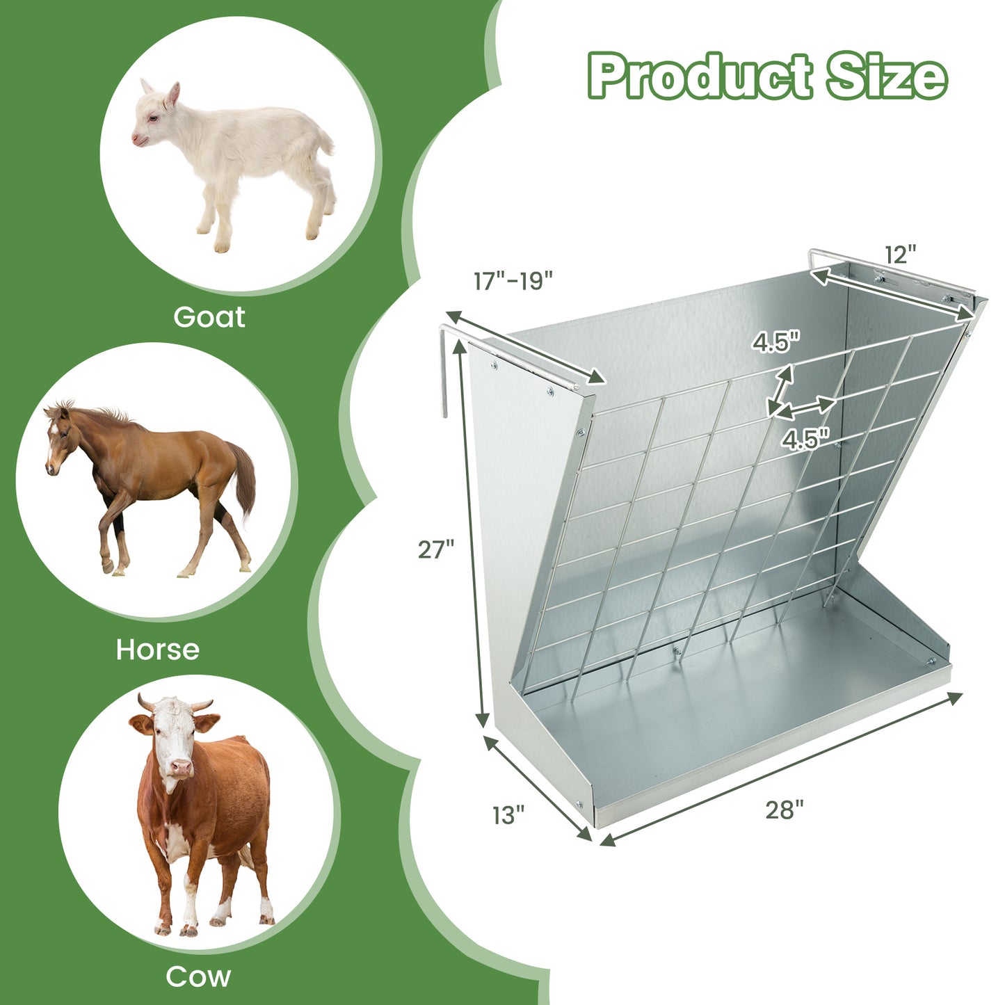 LIFEZEAL Wall Mount Hay Feeder