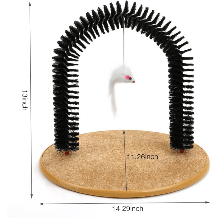 1 Set Cat Scratcher Brushes Indoor Cats Arch Self Groomer Scratching Board Hair Brush For Shedding Face Head Deshedding Post With Cute Kitten Toy