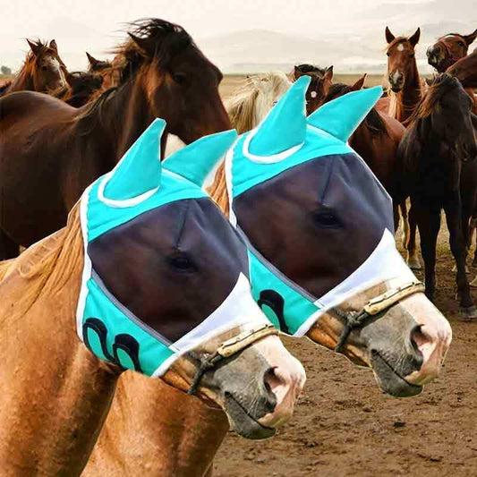 Comfortable Horse Fly Mask with Ears, Durable Spandex