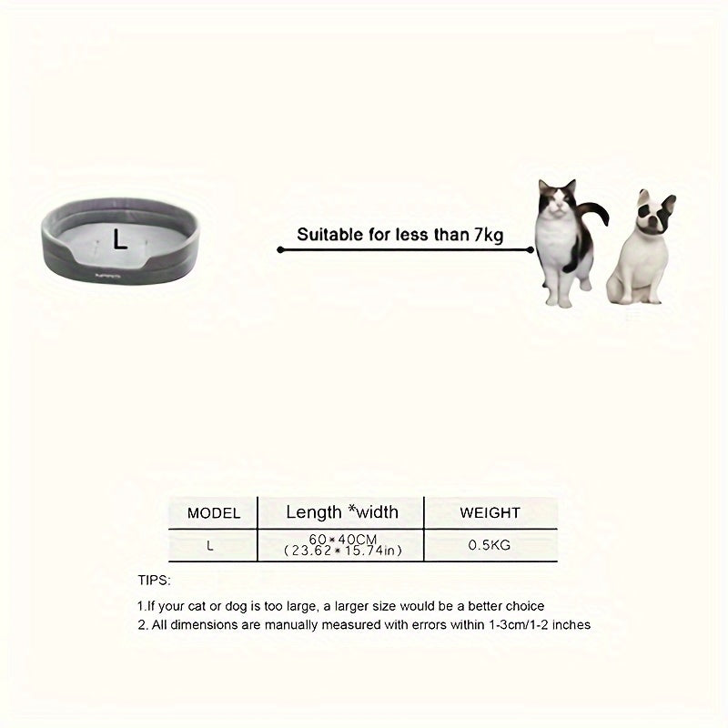 Spacious And Cozy Oval Pet Bed For Dogs With Memory Foam Filling All Seasons