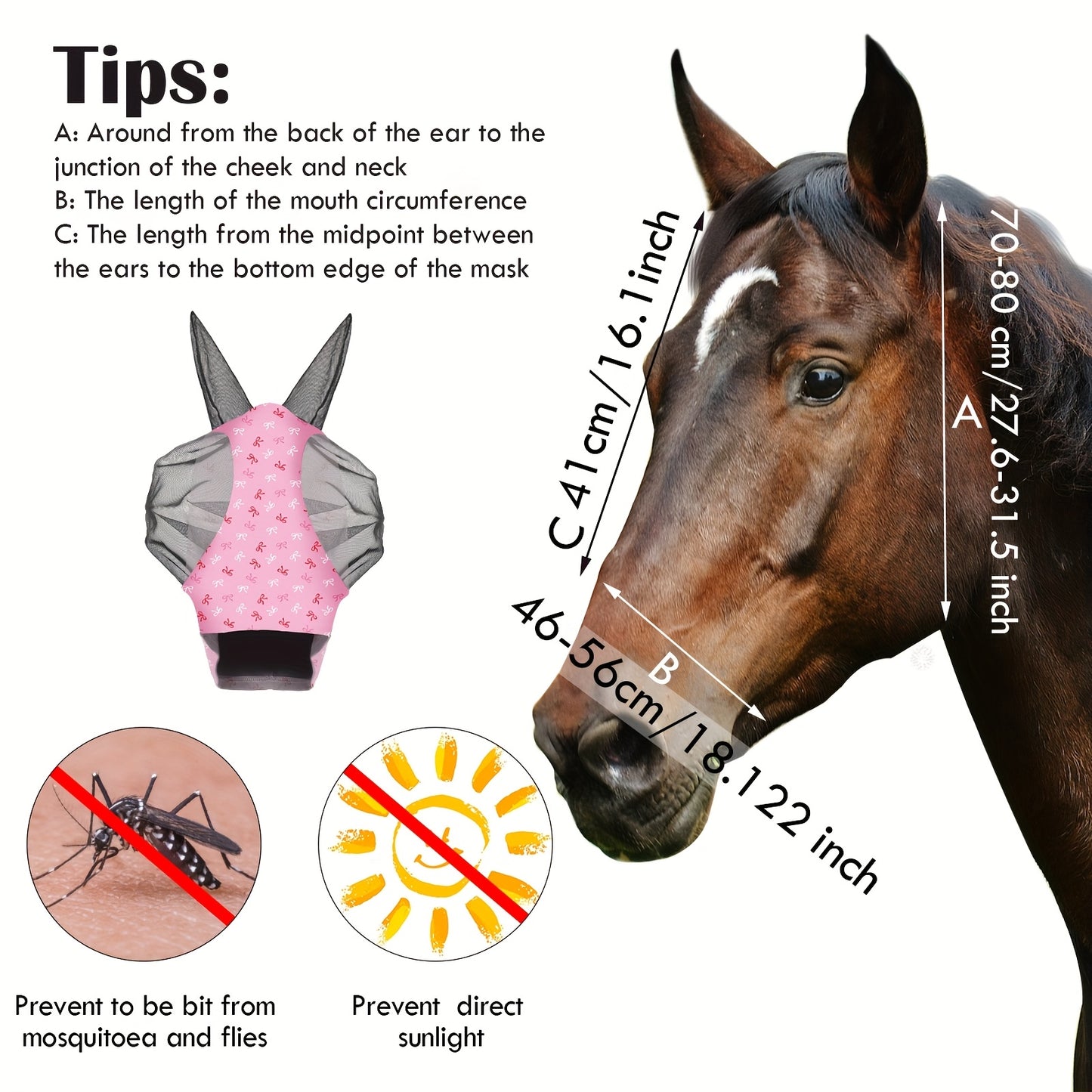 6 Pcs Horse Fly Masks with Ears Breathable Cashel Mesh UV Protection Elastic Comfort Fit Pink Bow Design for Riding Outdoor Protection Fly Mask for Horses Stable Accessories Feminine Equestrian Style Secure Coverage