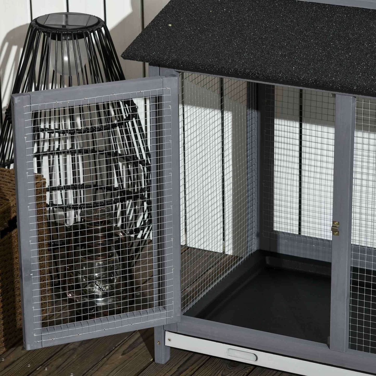 Wooden Rabbit Hutch with Double Run Boxes