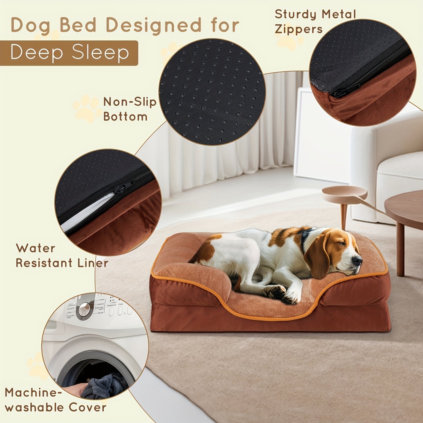 FluffyDream Orthopedic Dog Bed with Egg-Crate Memory Foam