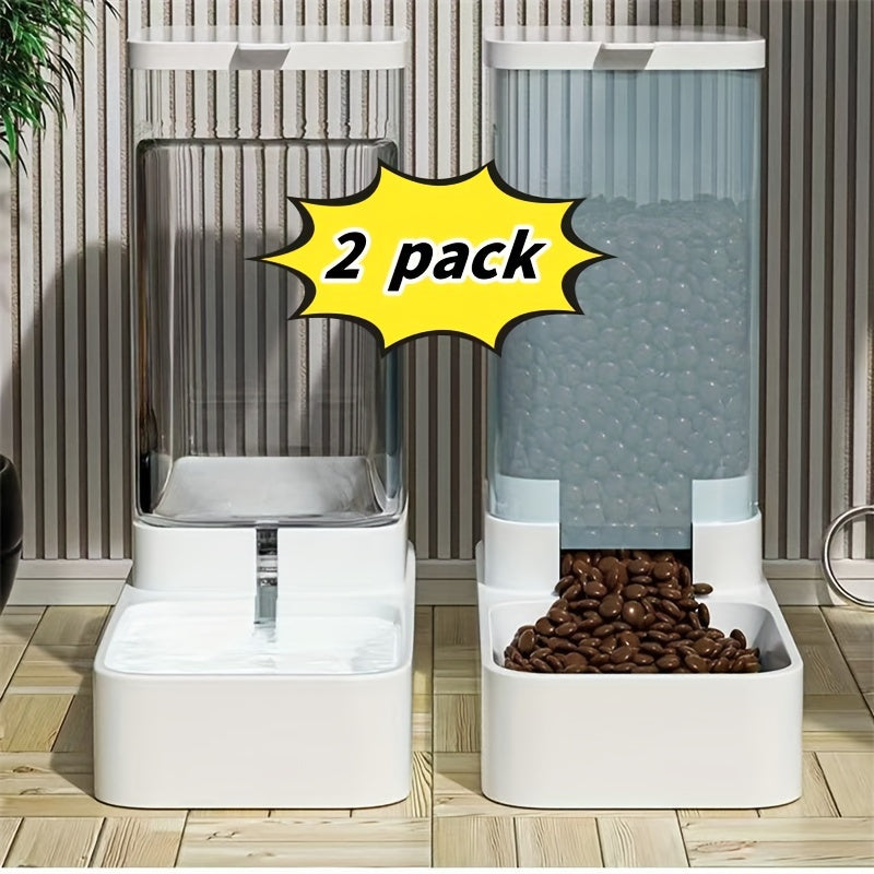 Automatic Cat Feeder And Water Dispenser Set 1.0gal Capacity