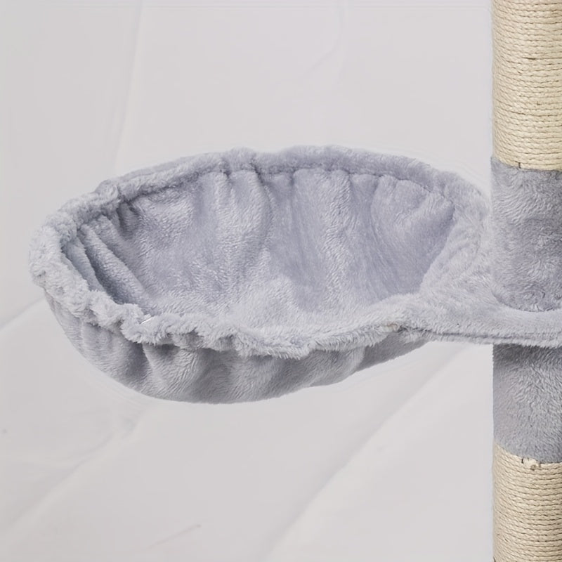 1pc Whisker Wonders Cat Tree Tower with Scratching Posts Fiberboard Material Interactive Playhouse for Cats Durable Sisal Scratcher Multi-Level Condo with Hammock and Perches Tree Tower for Cats