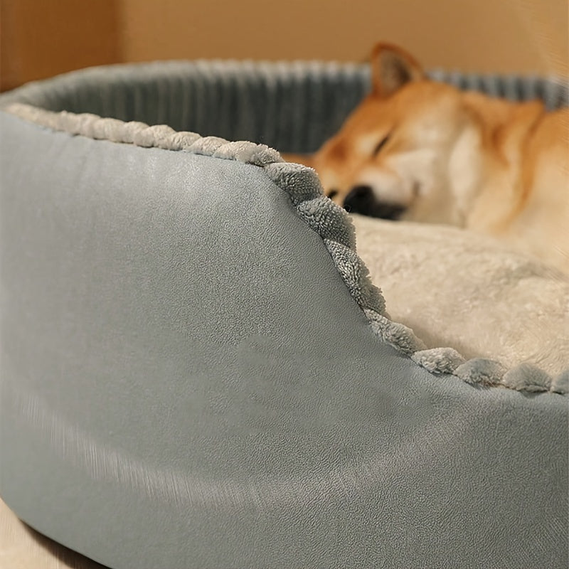 Spacious And Cozy Oval Pet Bed For Dogs With Memory Foam Filling All Seasons