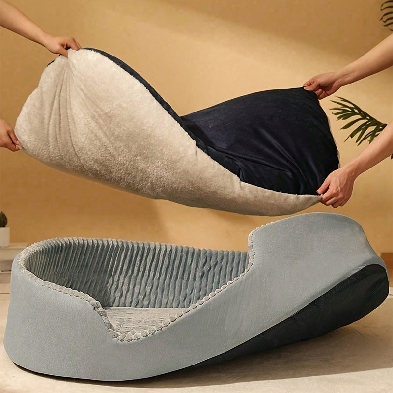 Spacious And Cozy Oval Pet Bed For Dogs With Memory Foam Filling All Seasons